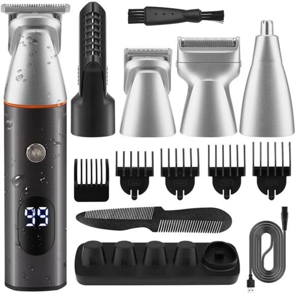 Beard Trimmer Electric Razor Waterproof with Mustache Nose Ear Body Cordless - Picture 8 of 14